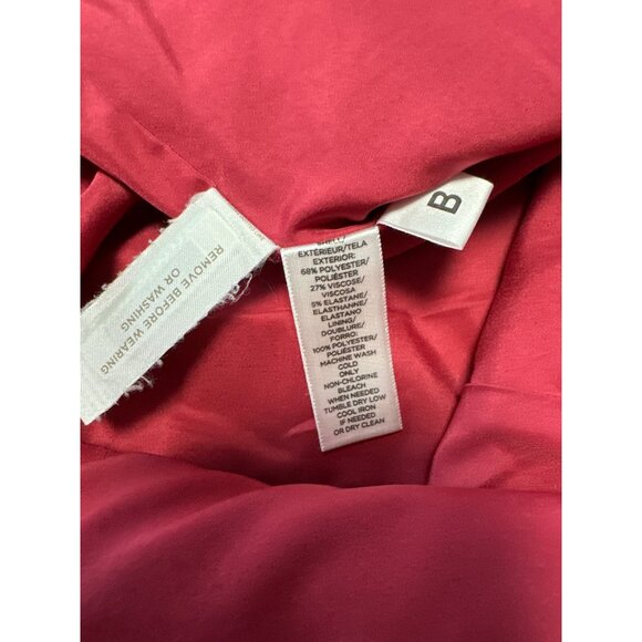 LOFT Magenta Gold Zipper Pocket A Line Skirt Size 4 - Picture 5 of 8